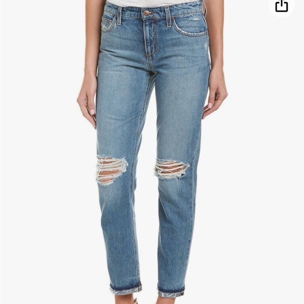 Joe’s Jeans Ex-Lover Boyfriend Straight Ankle Distressed Crop Jeans 30